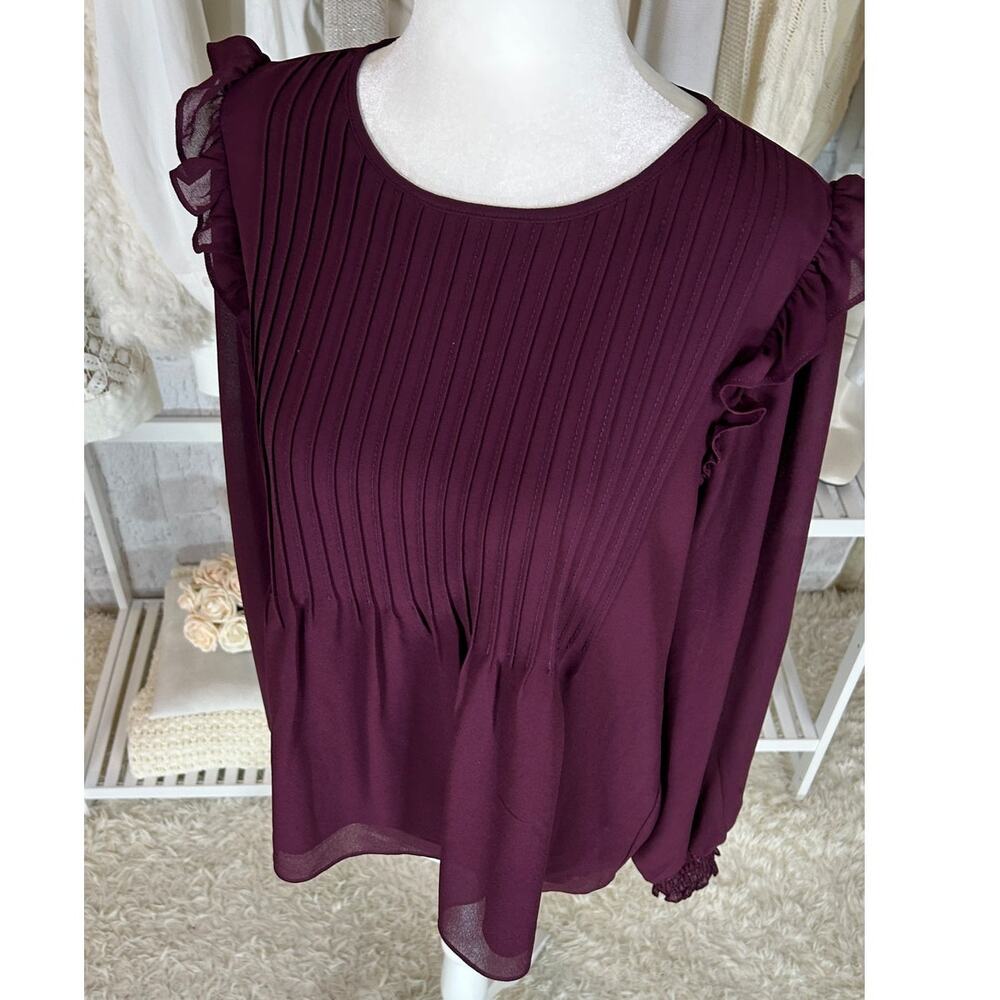 Alison Joy Women's Size M Purple Lightweight Blouse Baby Doll Blouse #0376 - Picture 7 of 10
